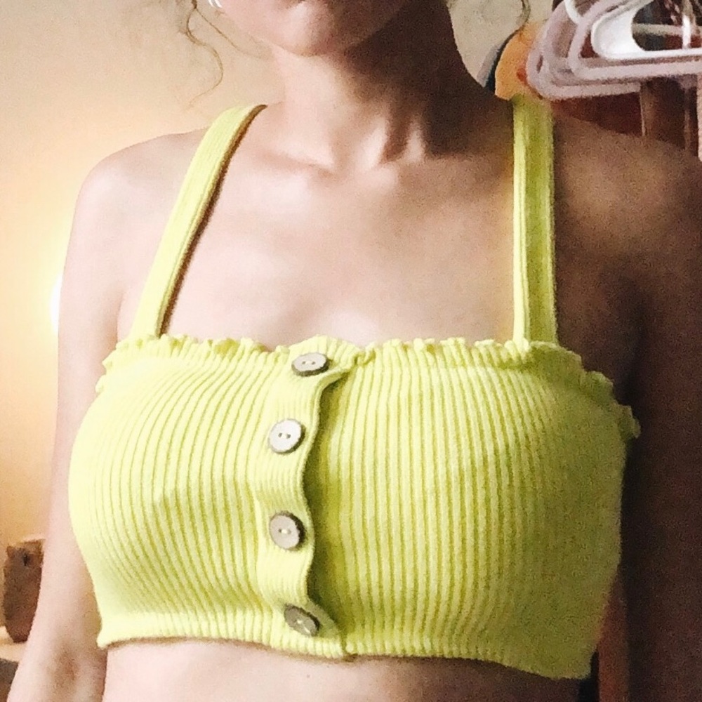 Urban Outfitters Summer Yellow Crop Tank Top